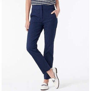 J. Crew Remi Pant in Bi-Stretch Cotton Navy Blue AV395 Petite Size 6P